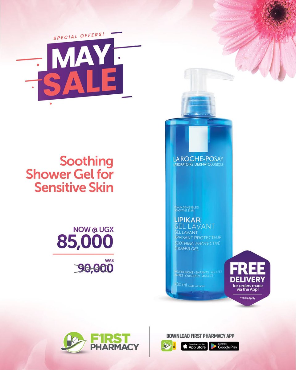 Rule #1 for healthy skin? Cleanse. Rule #2? Use a gentle cleanser that respects sensitive skin.
Try La Roche-Posay Lipikar Shower Gel-perfect for sensitive skin.Now only UGX 85,000!

Order using the app: Android: bit.ly/3yprdGa iOS: apple.co/3RpWMGG