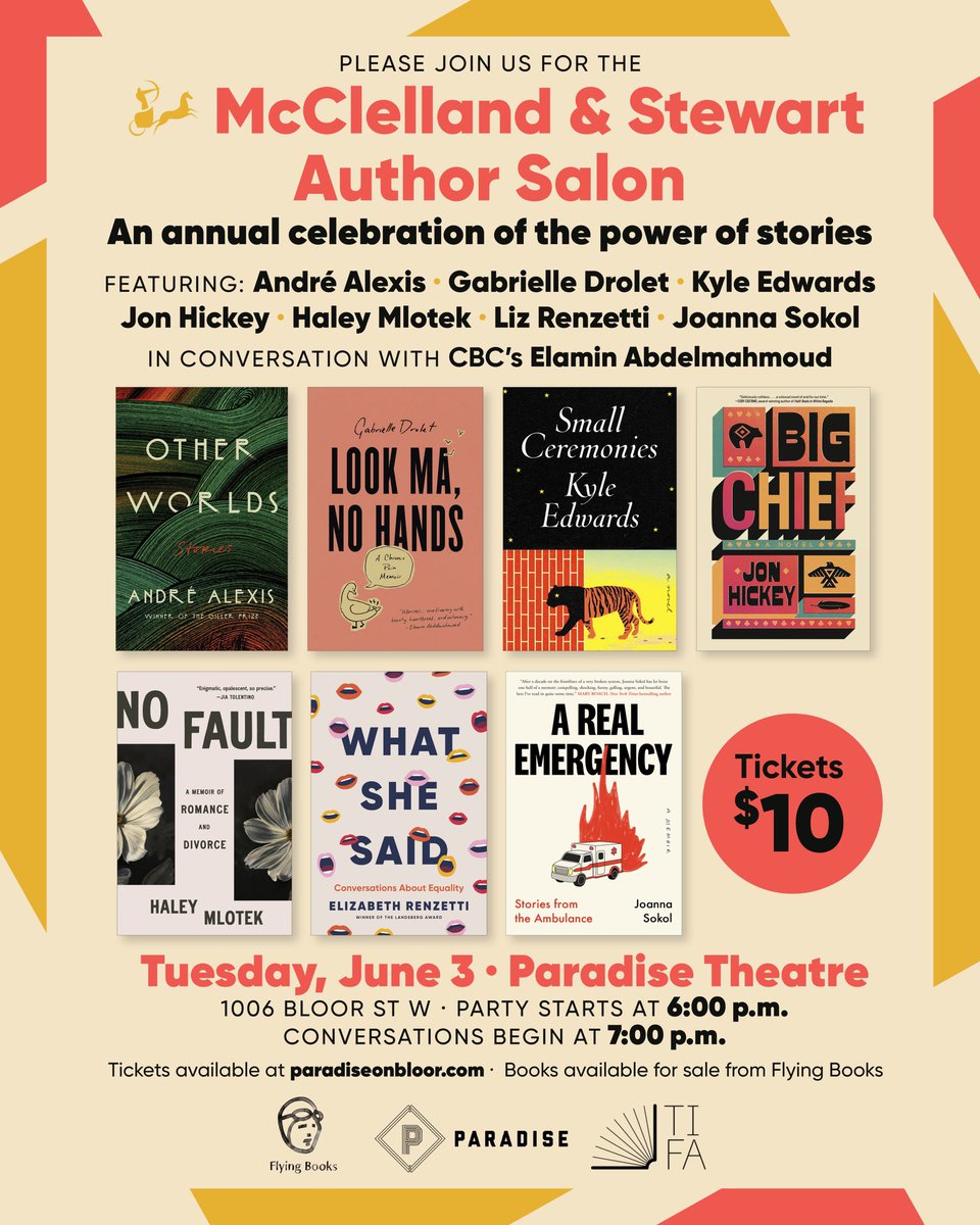 Toronto!! Not too late to snag tickets for this! June 3! Party and book talk! ANDRÉ ALEXIS WILL BE THERE! And also me :)