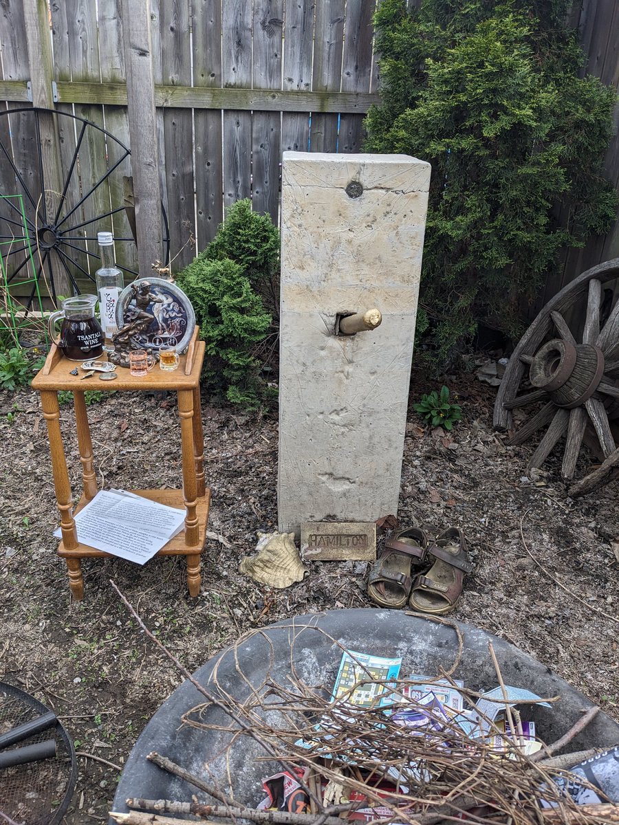 JohnHuculiak's tweet photo. With everything going on for @KaliSaraHamON; I didn't get to promptly post the First Wednesday photos of the backyard Herm. Honouring the wily son of Zeus & Maia; known by many epithets. Io Hermes!๐
. . . #May2025 #Hermes #Hermes_Rex #First_Wednesday #IoHermes๐#KaliSaraHamilton https://t.co/DQ0giGxEyR