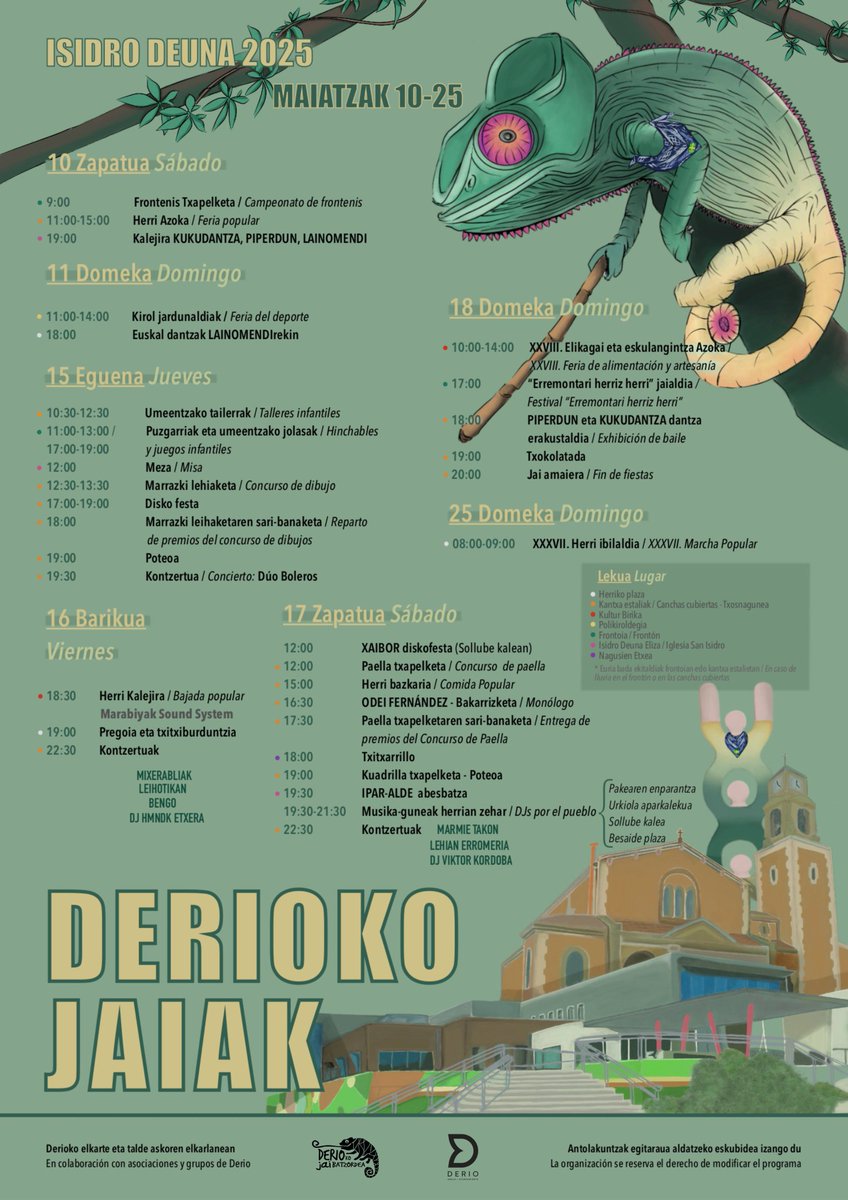 Gero eta gutxiago falta da jaiak hasteko. Orduak zenbatzen hasi gara gu ere ...
Gora Derioko jai herrikoi, euskaldun eta feministak!!