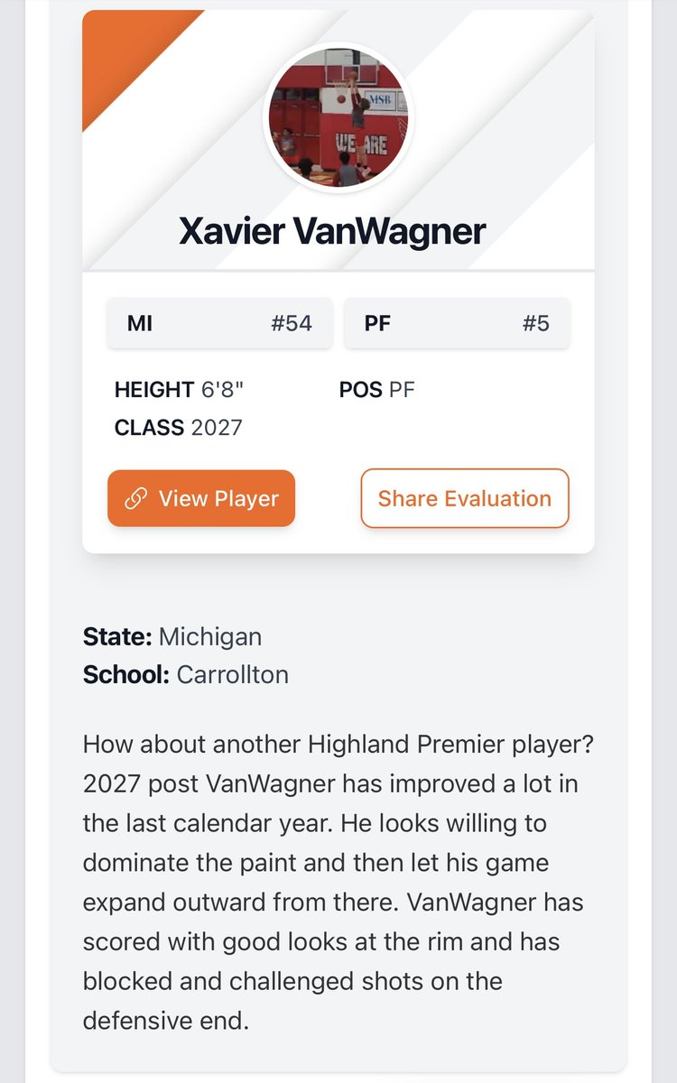 Highland Premier (@highlandpremier) on Twitter photo 6’8 F <a href="/xaviervanwagner/">Xavier Vanwagner</a> joined our program a few weeks ago, and didn’t skip a beat. — Rebounds with the best of them, and hard to move off the block. Great PnR big man with his ability to roll down or pop for a jump shot. You’ll see more in the future from this one! 6’8 F <a href="/xaviervanwagner/">Xavier Vanwagner</a> joined our program a few weeks ago, and didn’t skip a beat. — Rebounds with the best of them, and hard to move off the block. Great PnR big man with his ability to roll down or pop for a jump shot. You’ll see more in the future from this one!