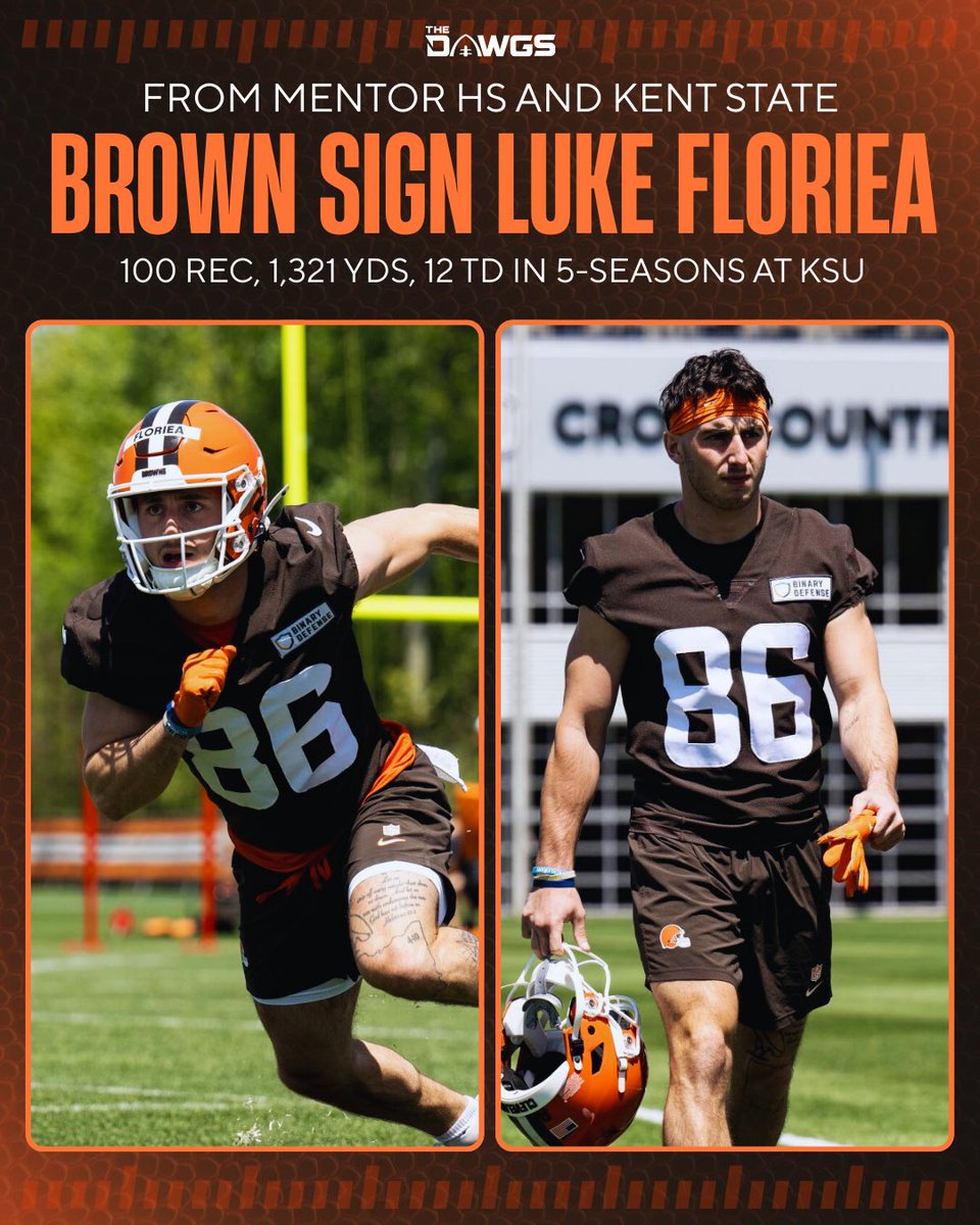 The Browns have signed WR Luke Floriea after the conclusion of rookie minicamp. 

27 players were invited to try out for the team over the weekend. One player who consistently made his presence known was Floriea. 

Floriea (5’8” 175 lbs) graduated from Mentor High School and
