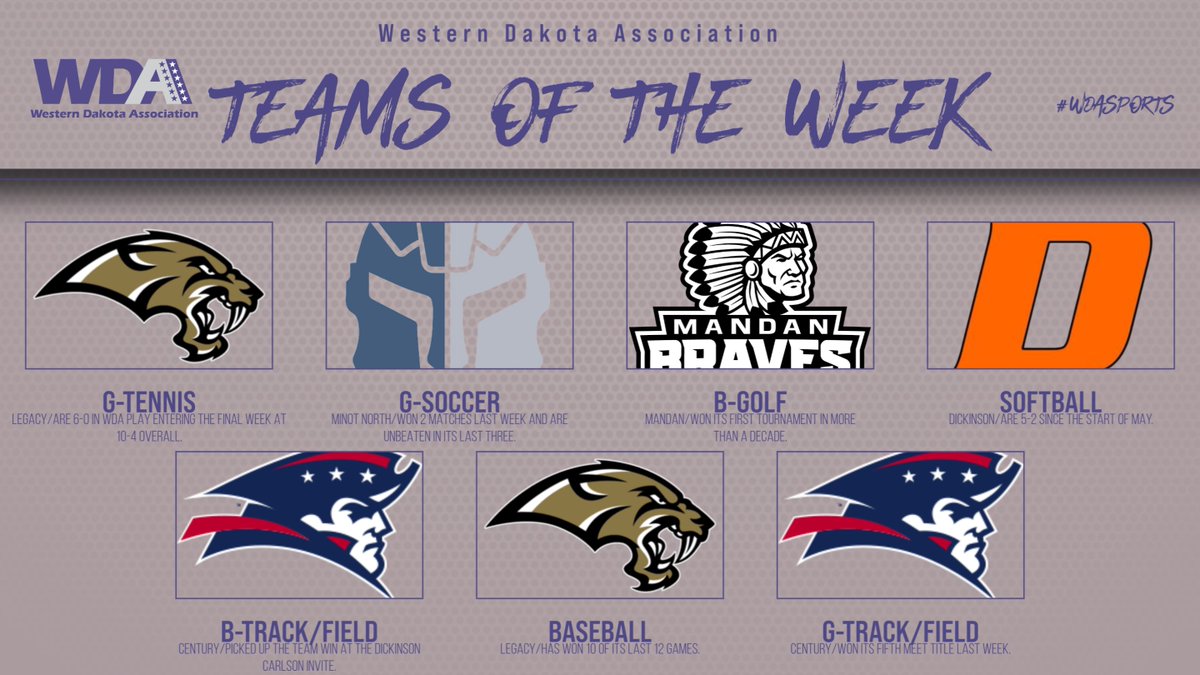 TEAMS OF THE WEEK
Monday, May 12