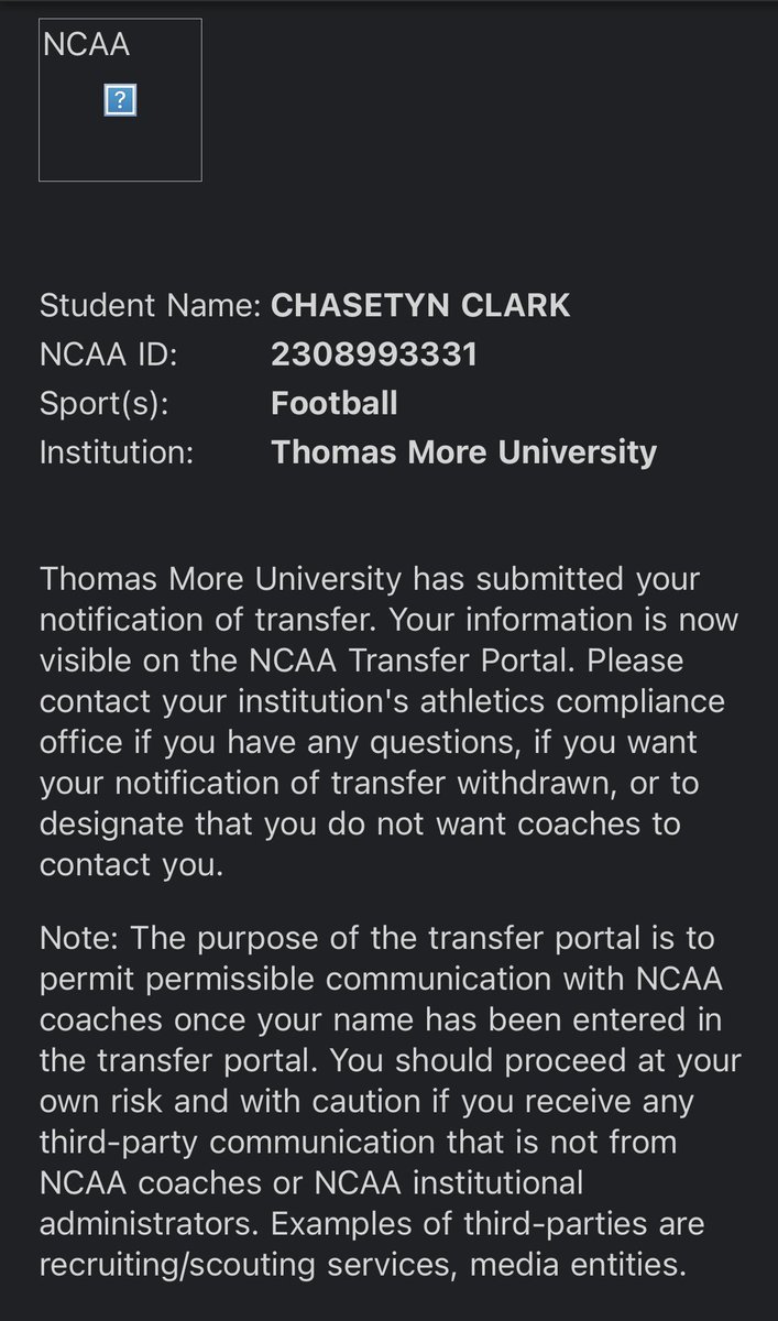 Officially in the portal with 4 years of eligibility!