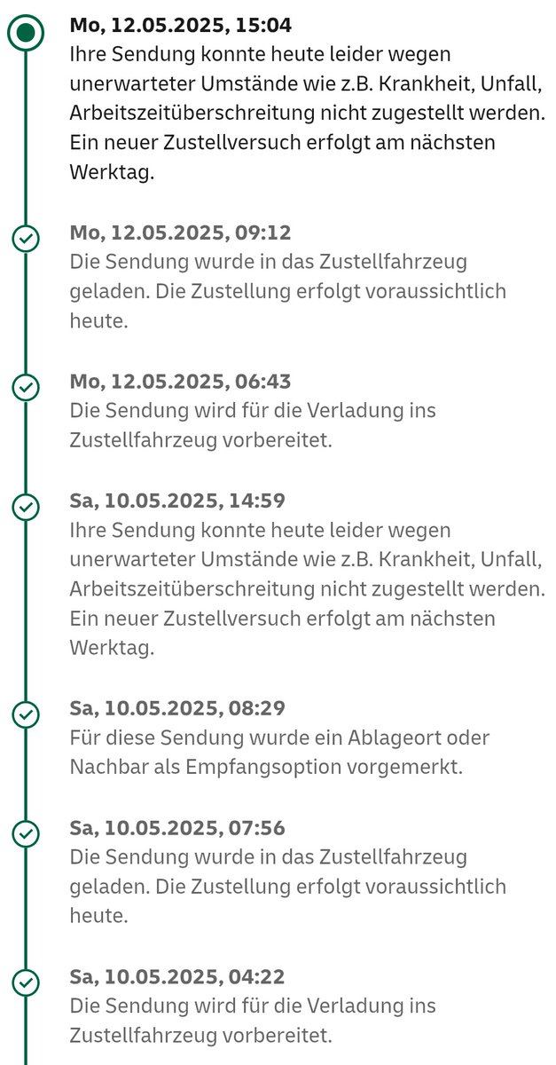 Hej <a href="/DHLPaket/">DHL Paket</a>,
was ist denn da los? Es kann immer was passieren, klar, aber so langsam haben wir Sorge, dass da irgendwas nicht stimmt...