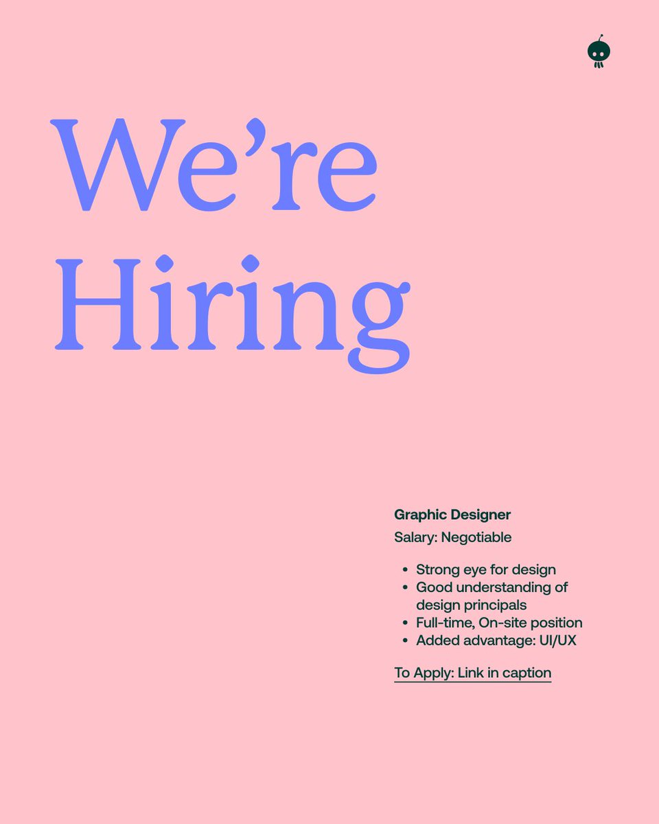 Hi there! 👋🏽

We are looking for self-motivated and proactive graphic designers to join our team! 

For further details and applications, click the link below!

form.jotform.com/251312532175448