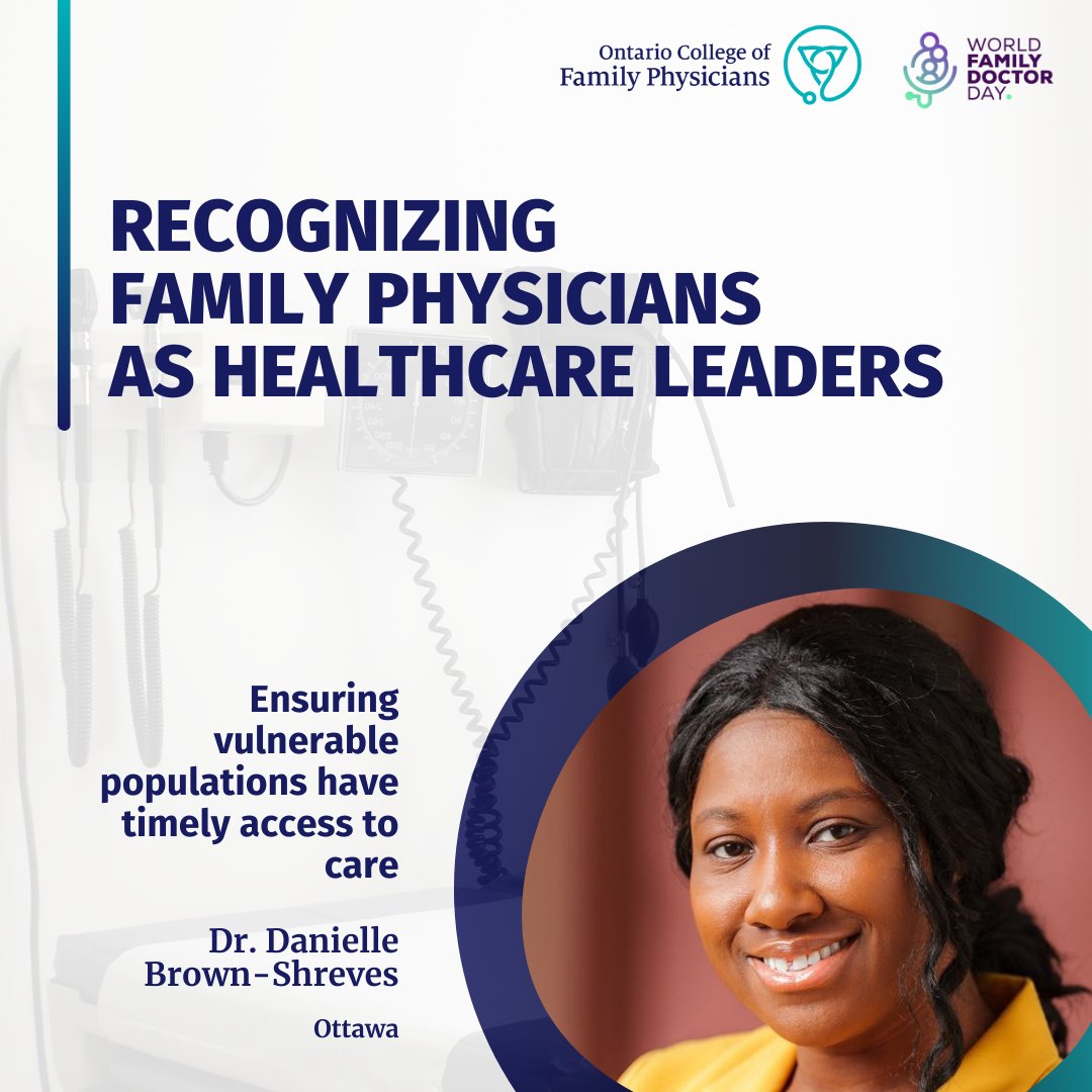 Leading up to #WorldFamilyDoctorDay on May 19, we’re highlighting the vital role of family doctors in healthcare leadership. Dr. Danielle Brown-Shreves exemplifies this by helping patients navigate the complex healthcare system and connect the dots to care: