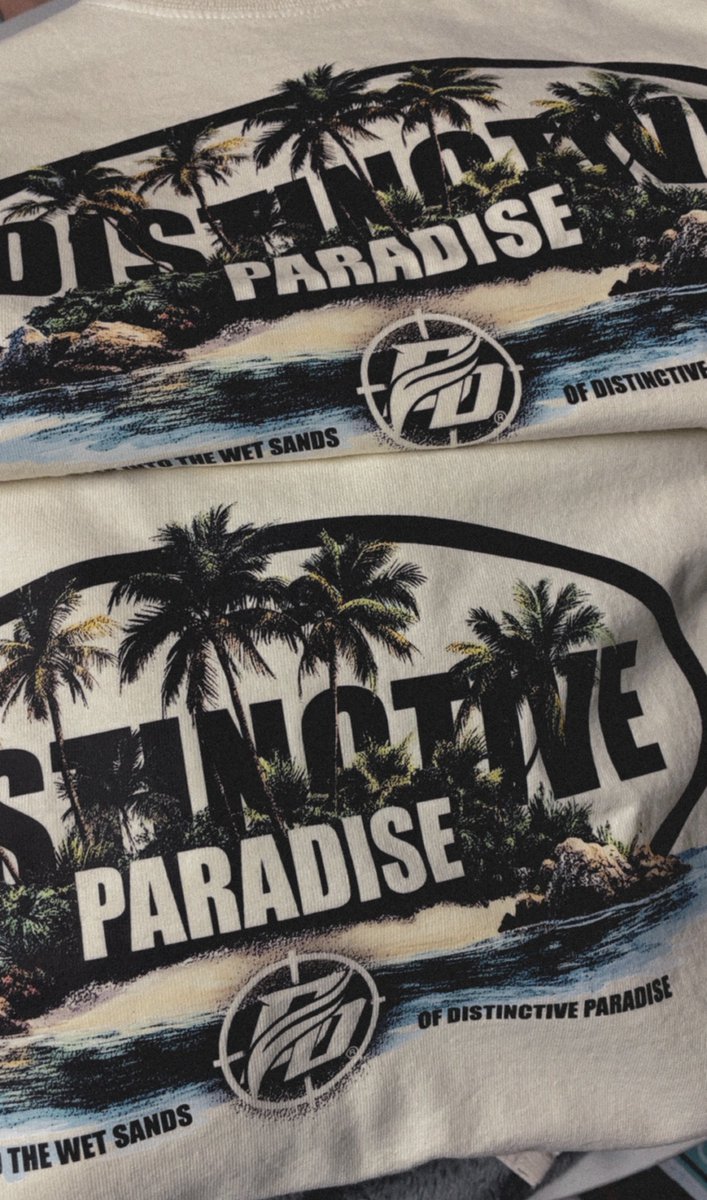 Our “Distinctive Paradise T-Shirt” Releasing 5-17-25 at 3:00PM CST. along with a couple other items. 

• Cream Color
• 100% cotton 
• 7.5oz

distinctivedept.store