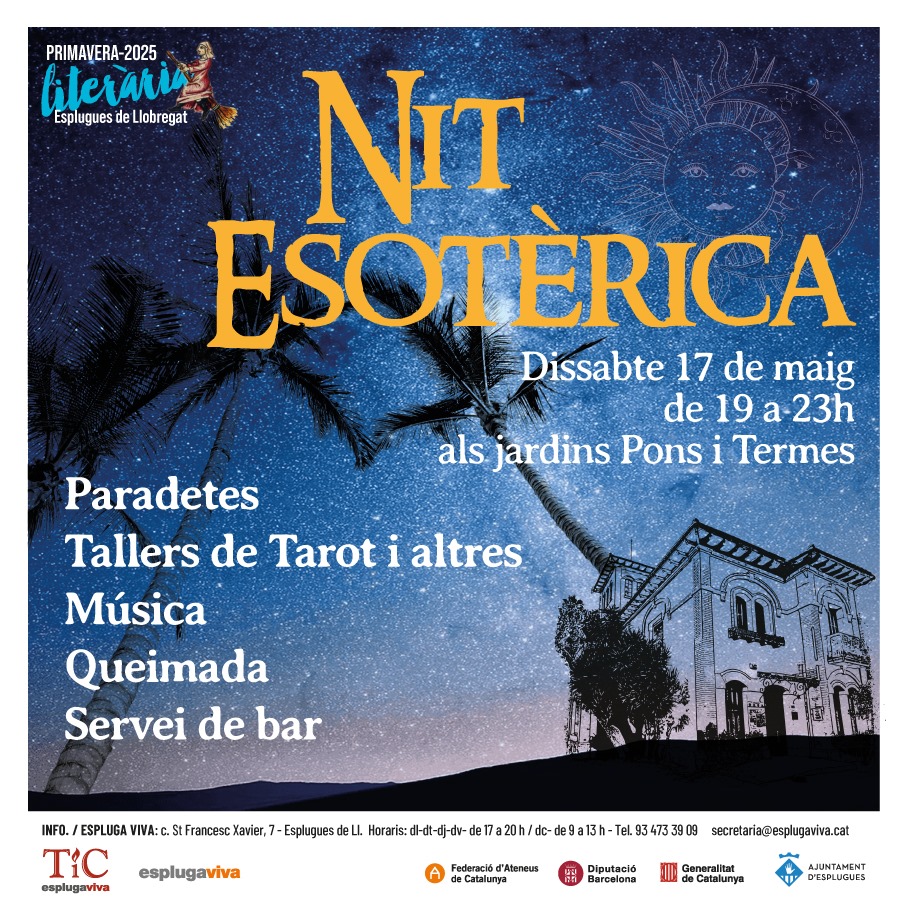 I com tancarem aquesta primavera literària?
Només amb la nit esotèrica es pot tancar la primavera embruixada. Us hi esperem!
#PrimaveraLiteraria #Esplugues #EsplugaViva