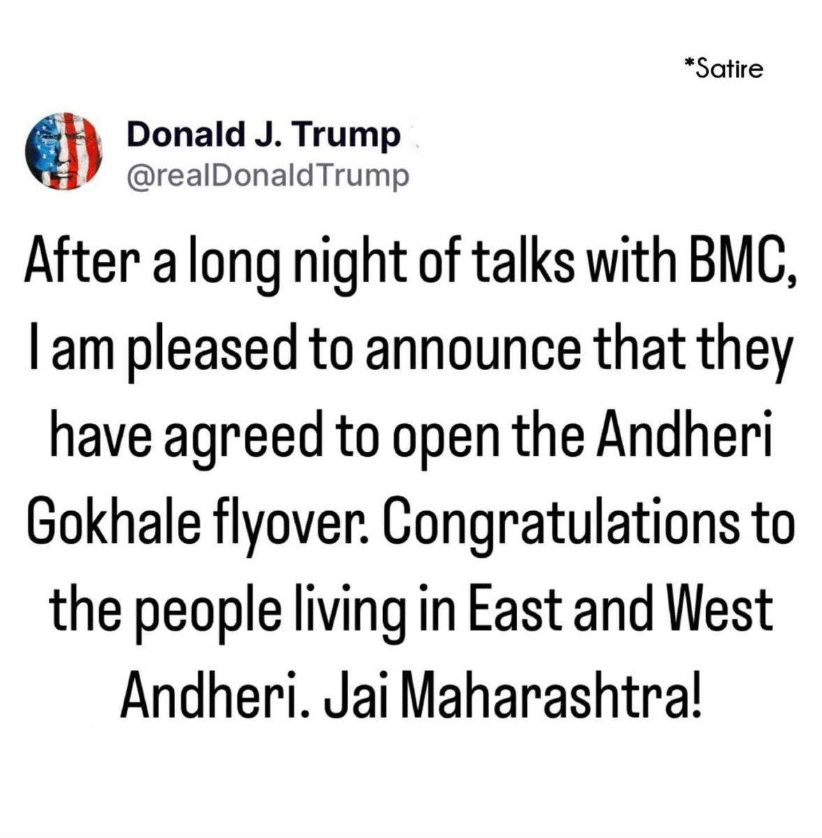 Donal Trump Madavli Badhshah.  Now solving Mumbai Civic issues. 😜😜 #DonaldTrump #bmc #Mumbai