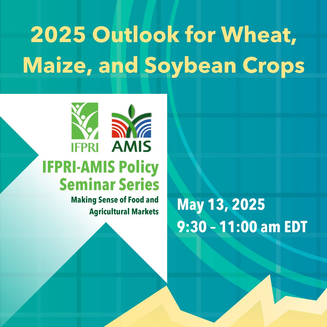 IFPRI (@ifpri) on Twitter photo ๐ขTMRW @ 9:30 AM EDT
๐ 2025 Outlook for Wheat, Maize, and Soybean Crops
๐ฌ <a href="/JoeGlauber1/">JoeGlauber--IFPRI | @jwglauber.bsky.social</a> <a href="/SethMeyerMU/">Seth Meyer</a> & more
๐๏ธ bit.ly/Crops-
<a href="/AMISoutlook/">AMIS</a> <a href="/CGIAR/">CGIAR</a> <a href="/WorldBank/">World Bank</a> <a href="/umdgeography/">Department of Geographical Sciences</a> <a href="/USDA/">Dept. of Agriculture</a> <a href="/FAO/">Food and Agriculture Organization</a> <a href="/IGCgrains/">International Grains Council</a> ๐ขTMRW @ 9:30 AM EDT
๐ 2025 Outlook for Wheat, Maize, and Soybean Crops
๐ฌ <a href="/JoeGlauber1/">JoeGlauber--IFPRI | @jwglauber.bsky.social</a> <a href="/SethMeyerMU/">Seth Meyer</a> & more
๐๏ธ bit.ly/Crops-
<a href="/AMISoutlook/">AMIS</a> <a href="/CGIAR/">CGIAR</a> <a href="/WorldBank/">World Bank</a> <a href="/umdgeography/">Department of Geographical Sciences</a> <a href="/USDA/">Dept. of Agriculture</a> <a href="/FAO/">Food and Agriculture Organization</a> <a href="/IGCgrains/">International Grains Council</a>