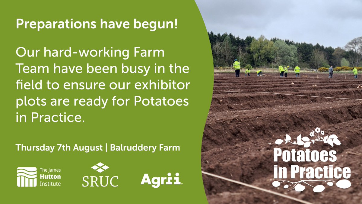 📢Planting for #PotatoesInPractice 2025 has begun!

This season, we're gaining insights into crop performance, disease resistance &amp; the latest potato innovations 🥔

📅 7th Aug |📍Balruddery Farm, Invergowrie | 🕘 9am 

Register today 👉 lnkd.in/g95ey_v5