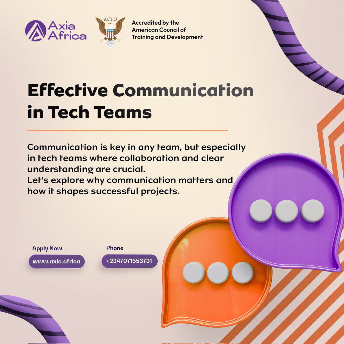 axiaafrica's tweet image. Great teams talk—a lot. In tech, clear communication helps avoid delays, sparks innovation, and keeps everyone on the same page.

What habits or tools have helped your team communicate better? Tell us in the comments. 👇🏿
#AxiaAfrica #TechTeams