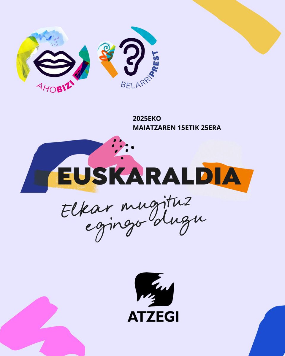 Euskaraldia hastera doa! 
ATZEGIk Euskaraldiarekin bat egin dugu. 
Eta zuk? 

✏️ Eman izena Euskaraldia.eus-en!!
 Elkar mugituz egingo dugu! 

#atzegi #adimendesgaitasuna #euskaraldia #euskaraldia2025