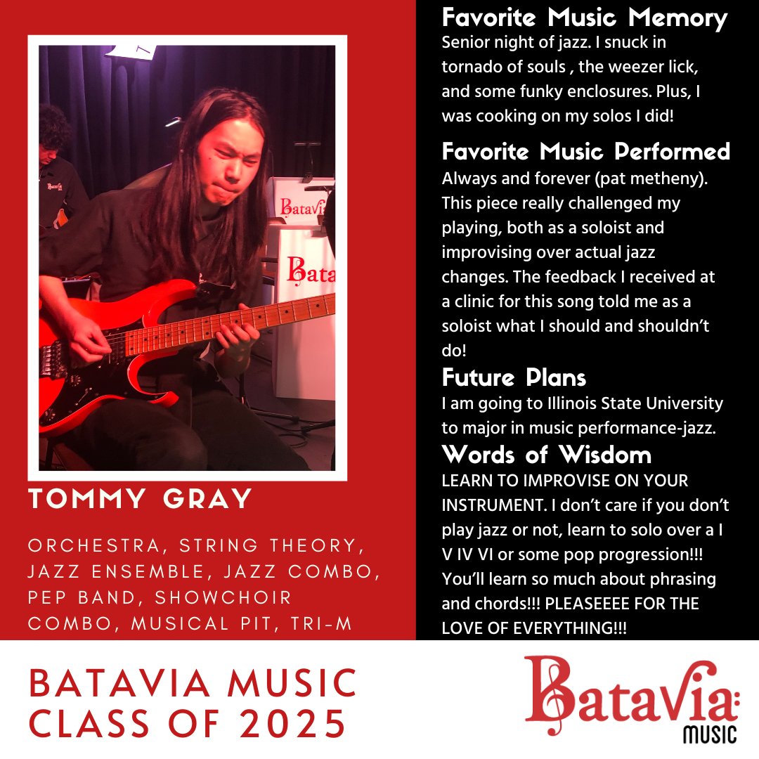BHS Music (@bataviahsmusic) on Twitter photo Today we honor the muse of Batavia HS, <a href="/guitar/">Guitar.com</a>.guy.batavia02 Tommy plays an incredible guitar in nearly every ensemble we offer at BHS - and crushed it in all of them. Everyone at BHS knows him and his guitar in the halls - we'll miss him after his time at ISU to study jazz! Today we honor the muse of Batavia HS, <a href="/guitar/">Guitar.com</a>.guy.batavia02 Tommy plays an incredible guitar in nearly every ensemble we offer at BHS - and crushed it in all of them. Everyone at BHS knows him and his guitar in the halls - we'll miss him after his time at ISU to study jazz!