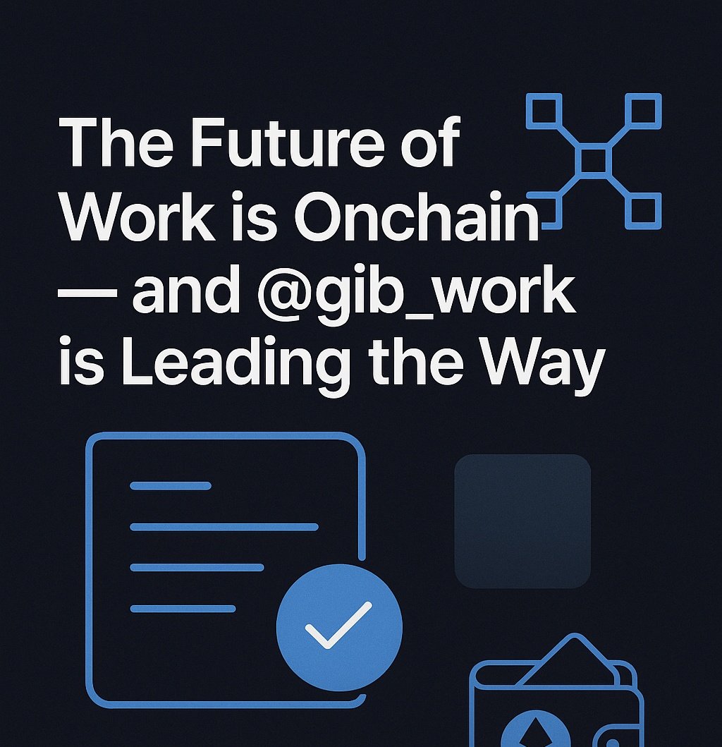 The Future of Work is Onchain, and <a href="/gib_work/">Gib.Work</a> is Leading the Way
1/ 
Work coordination in crypto has long been broken:
❌ Payment delays
❌ Proposal bottlenecks
❌ Lack of transparency

@Gib_work offers a better model, one that’s faster, trustless, and entirely onchain