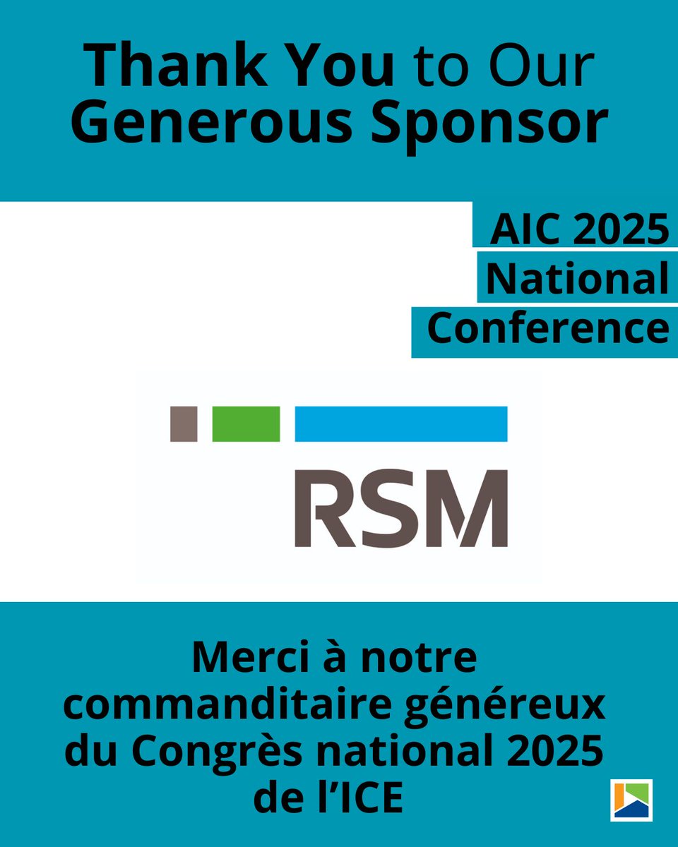 The AIC extends its gratitude to RSM for their generous sponsorship of the AIC 2025 National Conference in Montreal, Quebec! Thank you for supporting excellence in professional appraisal. ✅

Want to register? Tickets are available here: site.pheedloop.com/event/EVEAGQZT… 

#AIC2025