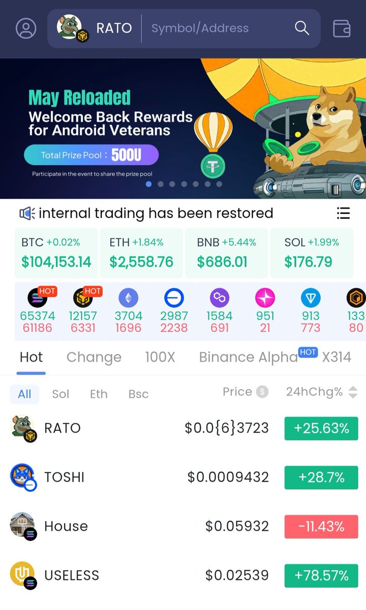 The streets are talking —
$RATO is the #1 trending token on Avadex and the rats are running wild.

No tax. No brakes. Just pure meme-fueled momentum.

ave.ai/token/0x3ea6eb…

Contract
0x3eA6eb083Ac2b82F3d87124f701770c0b9E6228f