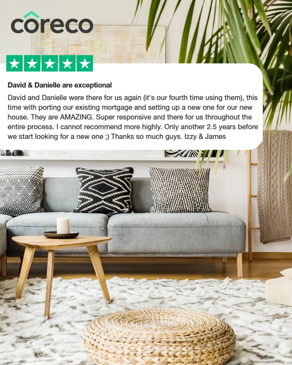 "It's our fourth time using them" 🙌

5* Client review for one of our advisers, David Ward-Smith ⭐

#Review #Trustpilot #MortgageAdvice #Mortgages #MortgageBroker #Mortgage #Property #London #UK