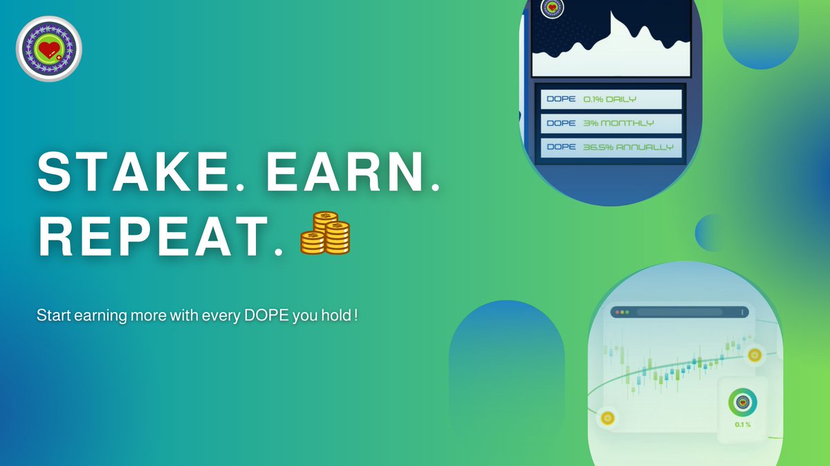 Nothing beats the feeling of earning extra on top of what you already stake. 💰

With #DopeCredits, you don’t just earn daily staking rewards—you also unlock exclusive perks and bonuses over time.

Already staking $DOPE? 

Drop a 👋 and flex those rewards!

#DOPE #Staking