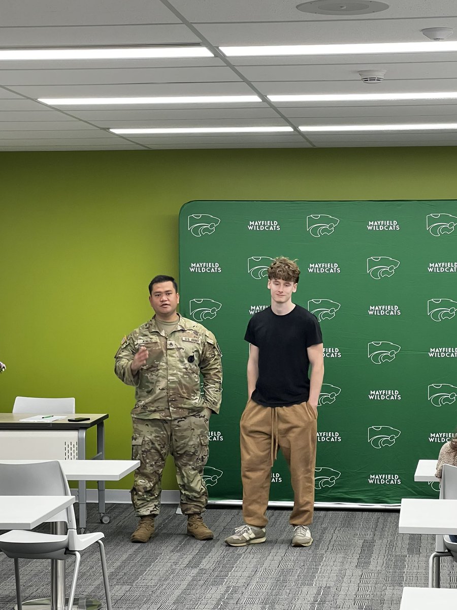 Today <a href="/Mayfield_HS/">Mayfield High School</a> held its annual military signing day.  Congratulations to Matthew Wallace on his official signing with the US Army! #WildcatPride  <a href="/mayfield_pr/">MayfieldPR</a>