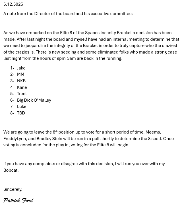 pfordroyals22's tweet image. A letter from the Board of Directors:

Play in Voting will be posted below:

#Elite8