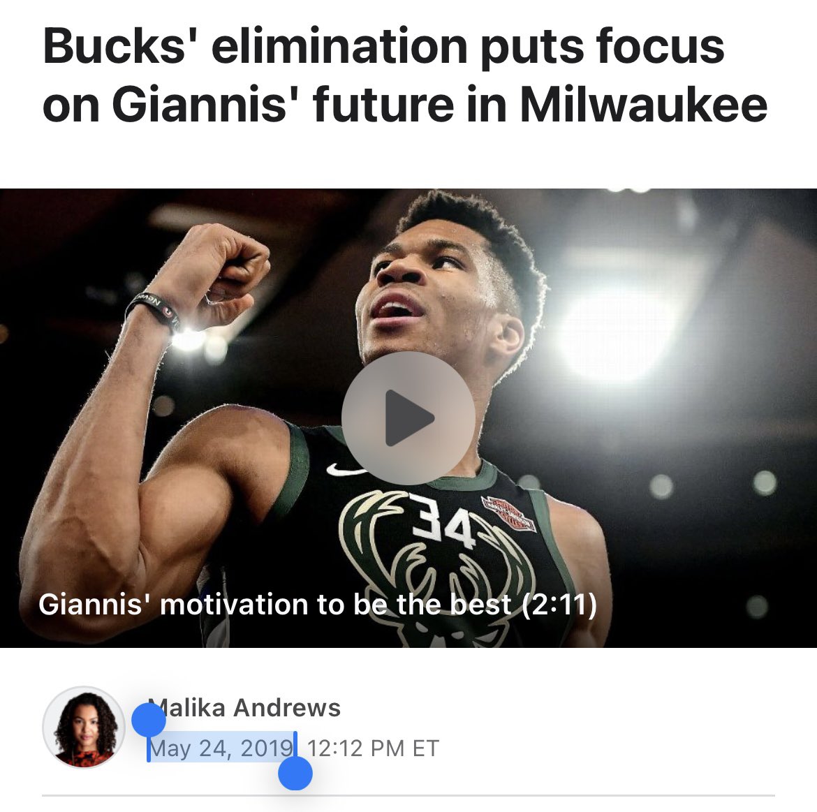 Also: “for the first time in his career”??

ESPN has written a version of this story every offseason since Giannis’ first MVP season. Does that mean the rest have been BS?
