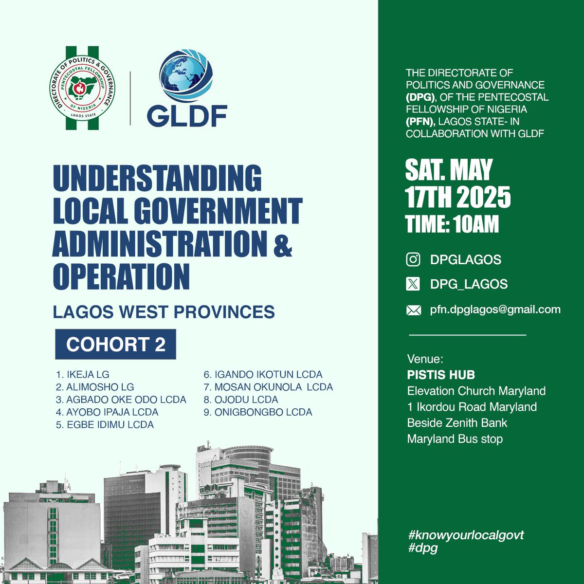 DPGLAGOS's tweet image. See you this Saturday 

Don’t miss it.

Bring your questions. 

#dpg #gldf #knowyourlocalgovt #Lagosgovtelections2025 #getinvolved