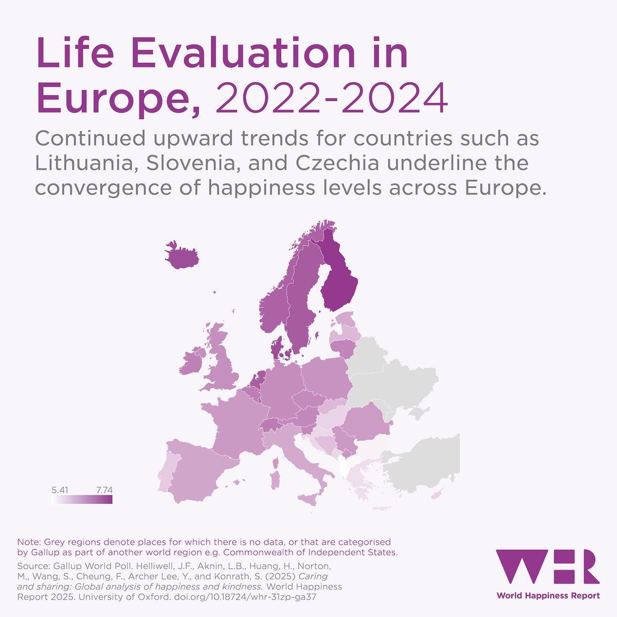 🌍 Europe is home to 14 of the top 20 happiest countries in the world, but such domination of our rankings hides an intriguing story of convergence.

Subscribe for an exclusive, closer look at the changes to happiness in Europe, coming this Wednesday.👇
worldhappiness.report/subscribe/