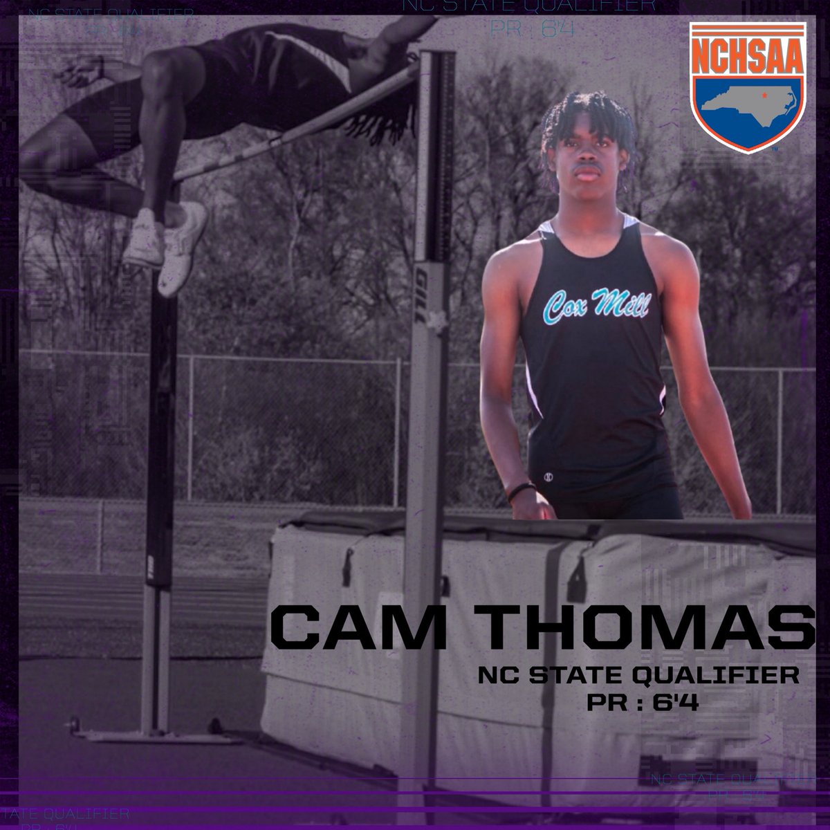 Cox Mill Athletics (@coxmillsports) on Twitter photo Congrats to <a href="/cameron_thomas_/">Cameron Thomas</a> for qualifying for @nchsaa State Championships this Saturday!
Good Luck Cam!! Congrats to <a href="/cameron_thomas_/">Cameron Thomas</a> for qualifying for @nchsaa State Championships this Saturday!
Good Luck Cam!!