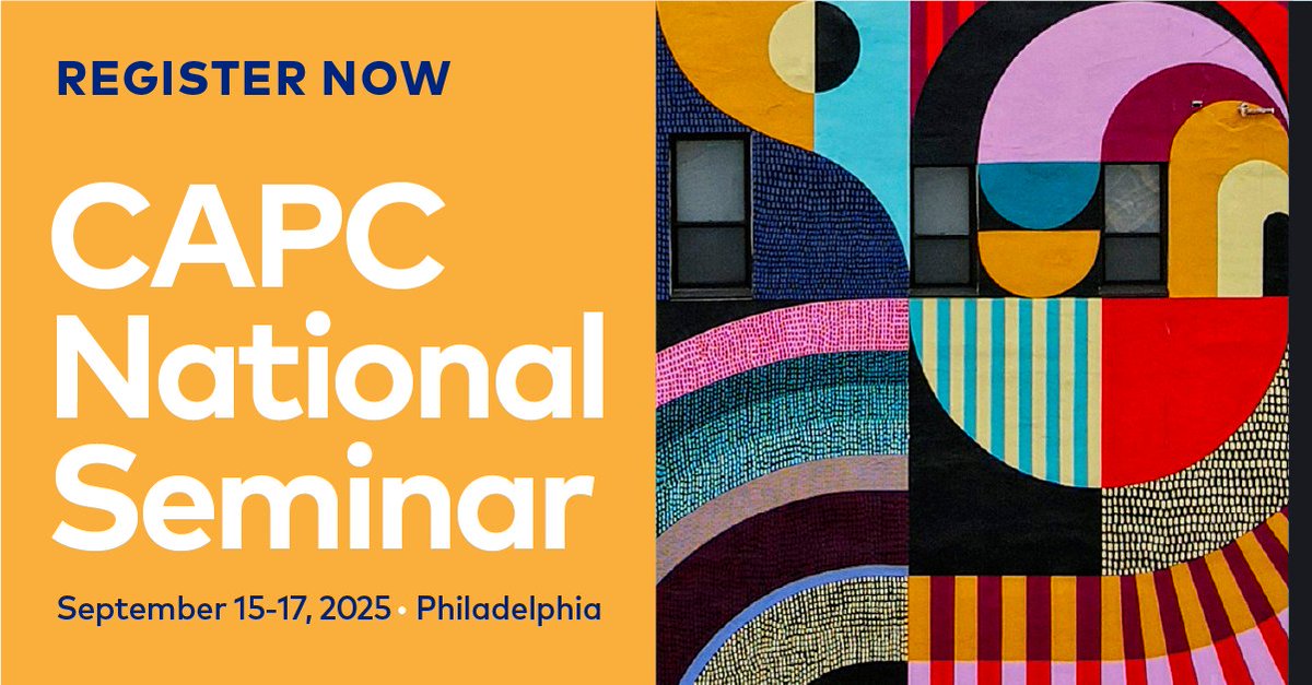 CAPCpalliative's tweet image. 🌟 Registration is open for the 2025 CAPC National Seminar! ow.ly/wWgT50VQlCC 

Join us in Philadelphia, September 15-17, for the unique mix of innovative solutions, practical tools, insights on national trends, and vibrant community that only the CAPC Seminar can offer.