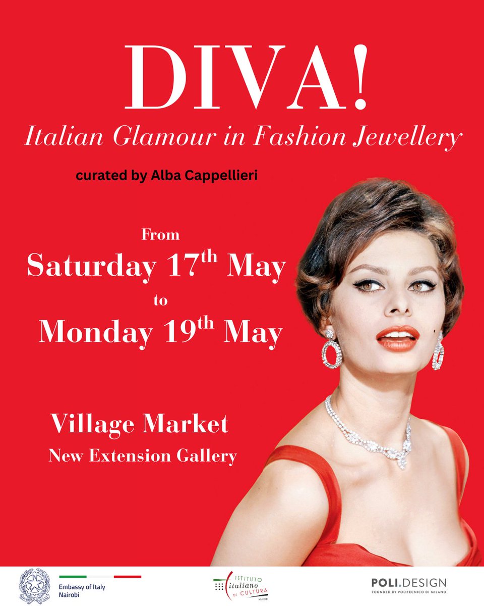 IICNairobi (@iicnairobi) on Twitter photo 💎 DIVA! Italian Glamour in Fashion Jewellery is now coming to Nairobi at @the_village_market!
Explore 200+ iconic pieces by Versace, Gucci, Missoni & more 🇮🇹
In collaboration with <a href="/ItalyinKenya/">Italy in Kenya</a> , promoted by <a href="/ItalyMFA/">Farnesina 🇮🇹</a> & curated by Alba Cappellieri.
#ItalianDesign #IICNairobi 💎 DIVA! Italian Glamour in Fashion Jewellery is now coming to Nairobi at @the_village_market!
Explore 200+ iconic pieces by Versace, Gucci, Missoni & more 🇮🇹
In collaboration with <a href="/ItalyinKenya/">Italy in Kenya</a> , promoted by <a href="/ItalyMFA/">Farnesina 🇮🇹</a> & curated by Alba Cappellieri.
#ItalianDesign #IICNairobi