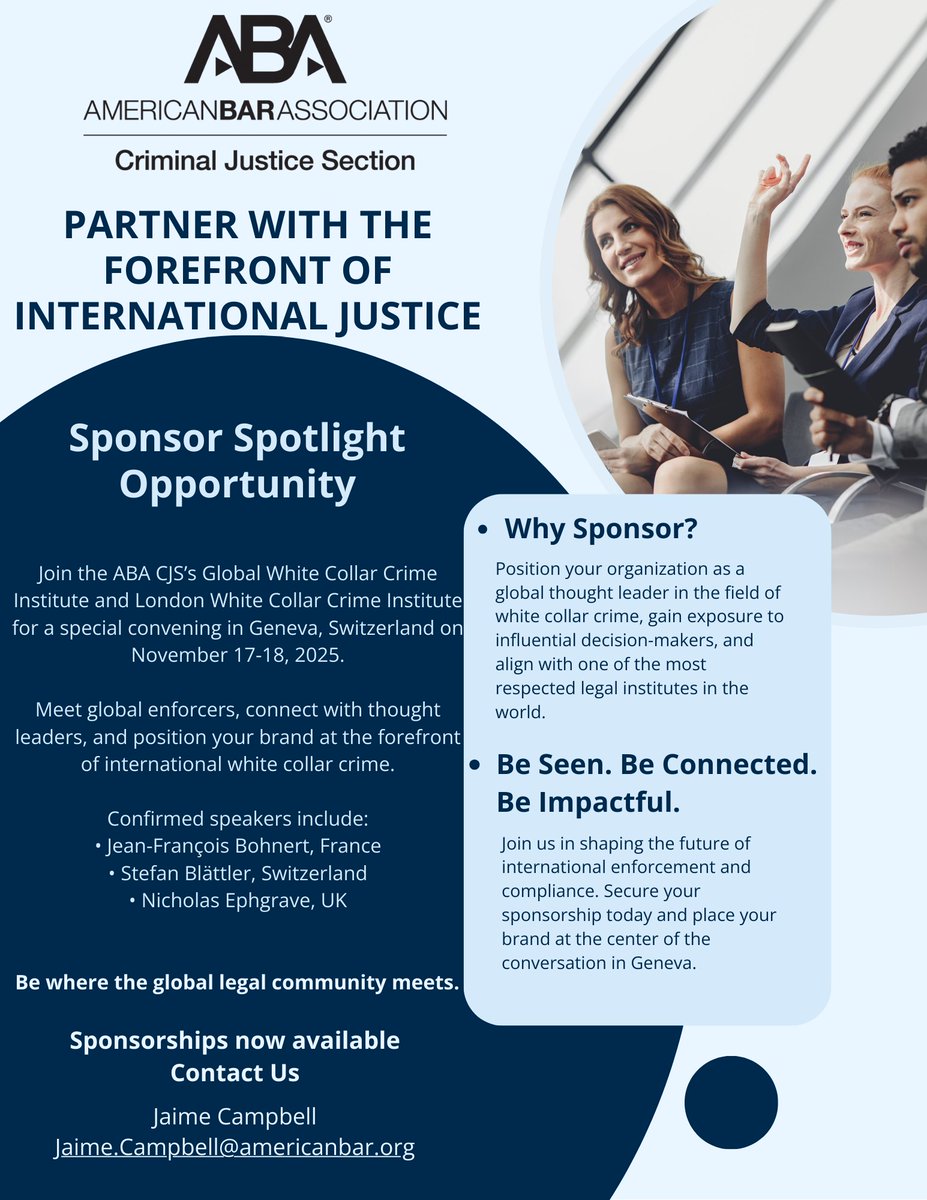 Sponsorship opportunities: Partner with the Forefront of International Criminal Justice, Geneva, Nov. 17-18, 2025

events.americanbar.org/event/59237F89…