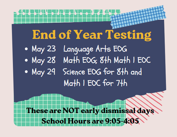 Porter Ridge Middle (@porterridgemsnc) on Twitter photo Attention Pirate Parents & Guardians:
Can you believe how this year has flown by?
It's time to talk End of Year testing. Our schedule is below.
Hang tight! We're almost down to the last stretch!
<a href="/AGHoulihan/">Andrew G. Houlihan</a> <a href="/UCPSNC/">Union County Public Schools</a> Attention Pirate Parents & Guardians:
Can you believe how this year has flown by?
It's time to talk End of Year testing. Our schedule is below.
Hang tight! We're almost down to the last stretch!
<a href="/AGHoulihan/">Andrew G. Houlihan</a> <a href="/UCPSNC/">Union County Public Schools</a>
