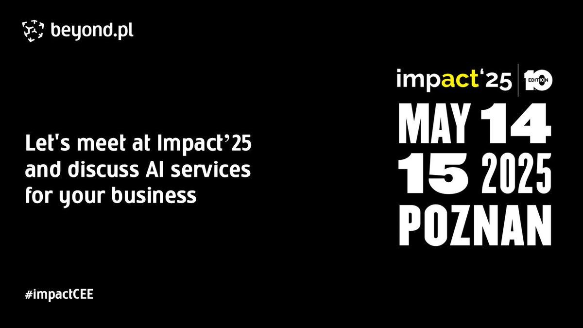 Beyond.pl Data Centers (@beyondpl) on Twitter photo #beyondpl will be present at <a href="/ImpactCEE/">Impact CEE</a>!
Contact us to schedule a meeting with Wojciech Stramski, Beyond.pl CEO and discuss the sovereign #AIFactory and our services ecosystem, including #GPUaaS, #AIaaS, #GPU colocation and Managed Services.
#impactCEE #datacenter #beyondpl will be present at <a href="/ImpactCEE/">Impact CEE</a>!
Contact us to schedule a meeting with Wojciech Stramski, Beyond.pl CEO and discuss the sovereign #AIFactory and our services ecosystem, including #GPUaaS, #AIaaS, #GPU colocation and Managed Services.
#impactCEE #datacenter