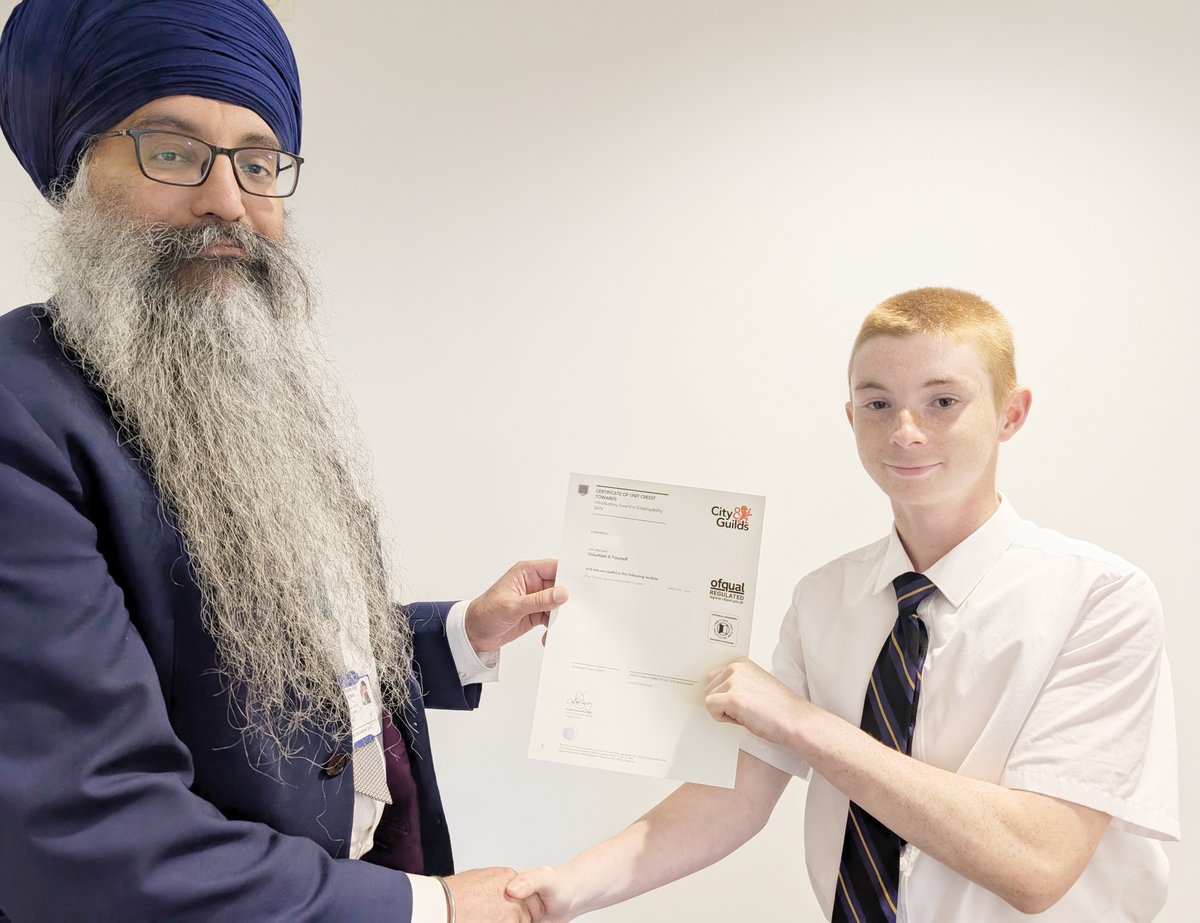Mr Gill was delighted to present three students with their City and Guilds certificates today.
Well done to Harvey, Bradley and Braydn.