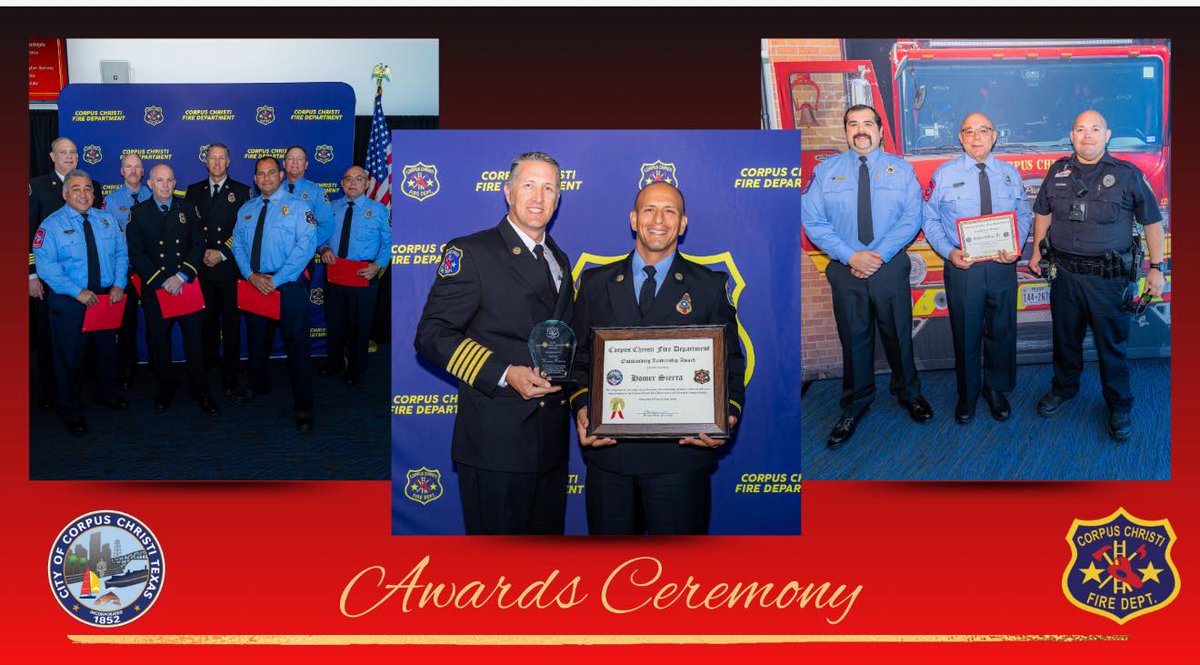 On Friday, we honored several firefighters and citizens for their service to the #CorpusChristi community. We presented a variety of awards, including Firefighter of the Year, Outstanding Leadership, Citizens Lifesaving Awards, Meritorious Commendations, and service awards. #CCFD