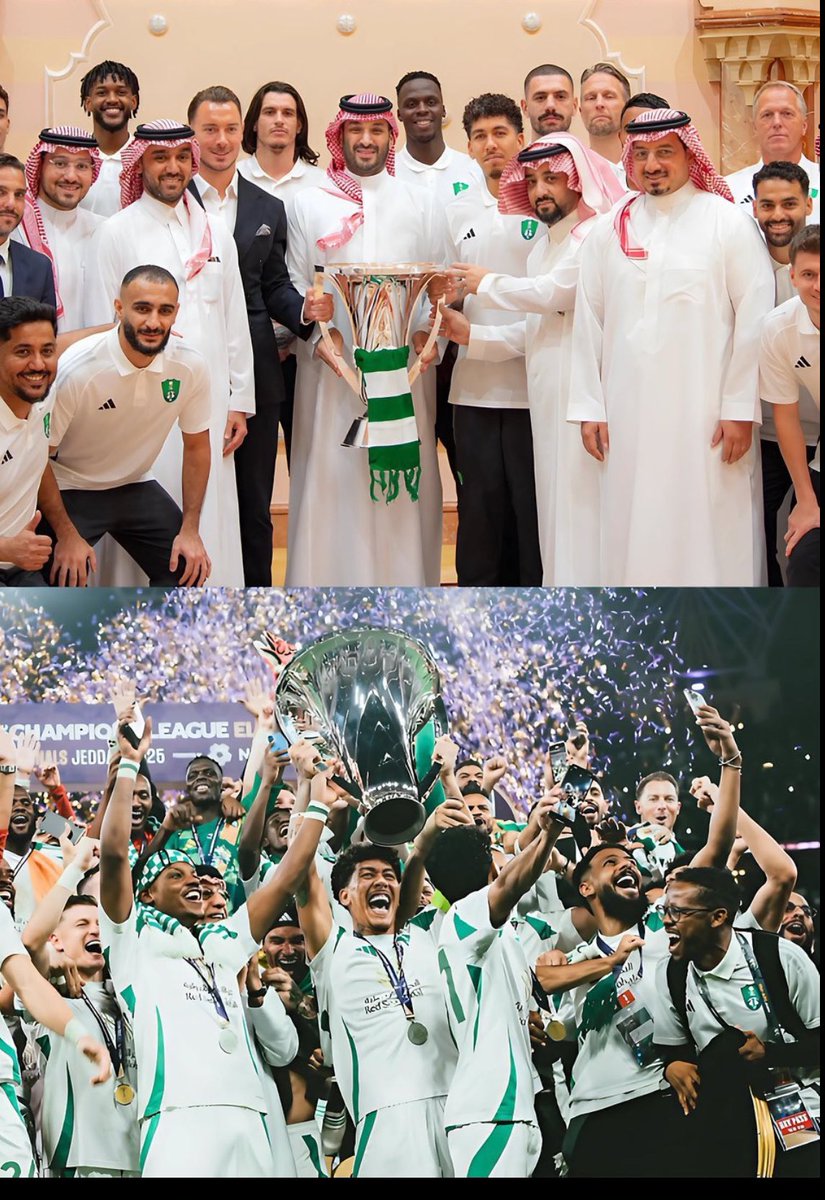 نادينا ملكي واحنا الملوك 💚👑🏆 #استقبال_ولي_العهد_للاهلي