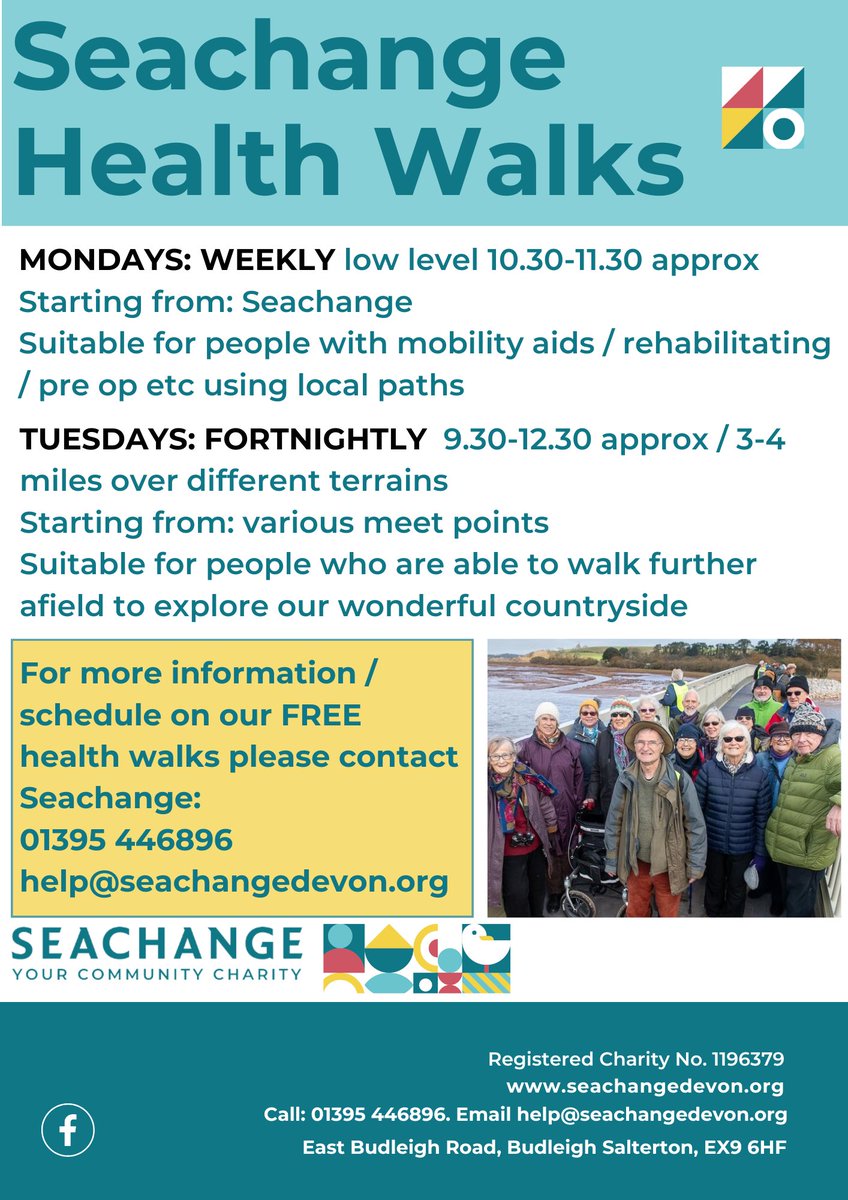 Our final #NationalWalkingMonth spotlight is on Seachange!🥾🌿

SeaChange runs weekly &amp; fortnightly health walks, with mobility support to make nature more accessible for all 🙌

Visit bit.ly/43cwLj0 or call 01395 446896 to find out more!  #InclusiveOutdoors #EastDevon