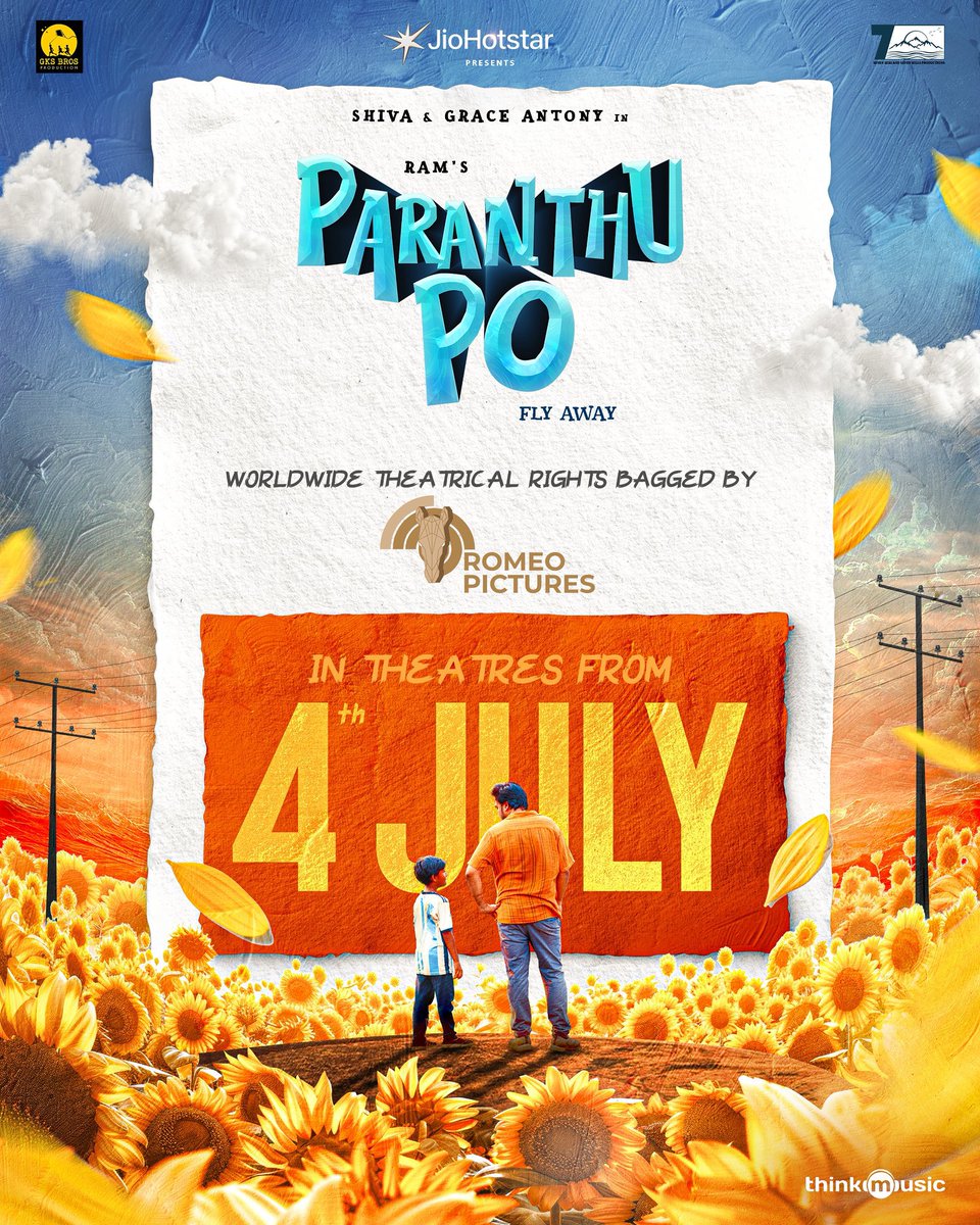Mari Selvaraj (@mari_selvaraj) on Twitter photo Excited and Thrilled to witness my Director's next!! It's almost time to fly high with #DirectorRam's #ParandhuPo ❤️ Get ready to yet again step into his world of Bliss this 4th July! 🌸❤️
<a href="/JioHotstar/">JioHotstar</a> <a href="/actorshiva/">Shiva</a> #GraceAntony <a href="/yoursanjali/">Anjali</a> <a href="/AjuVarghesee/">Aju Varghese</a> @iamvijayyesudas <a href="/eka_dop/">Ekhambram DOP</a> Excited and Thrilled to witness my Director's next!! It's almost time to fly high with #DirectorRam's #ParandhuPo ❤️ Get ready to yet again step into his world of Bliss this 4th July! 🌸❤️
<a href="/JioHotstar/">JioHotstar</a> <a href="/actorshiva/">Shiva</a> #GraceAntony <a href="/yoursanjali/">Anjali</a> <a href="/AjuVarghesee/">Aju Varghese</a> @iamvijayyesudas <a href="/eka_dop/">Ekhambram DOP</a>