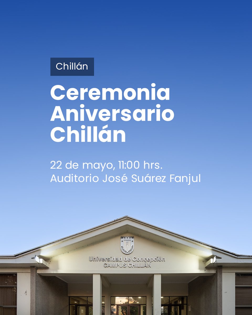 Celebremos 106 años ampliando fronteras desde el sur de Chile, desde la fundación de la primera Casa de Estudios de regiones, el 14 de mayo de 1919, en una gesta ciudadana encabezada por el rector Enrique Molina Garmendia. Participa en las ceremonias oficiales