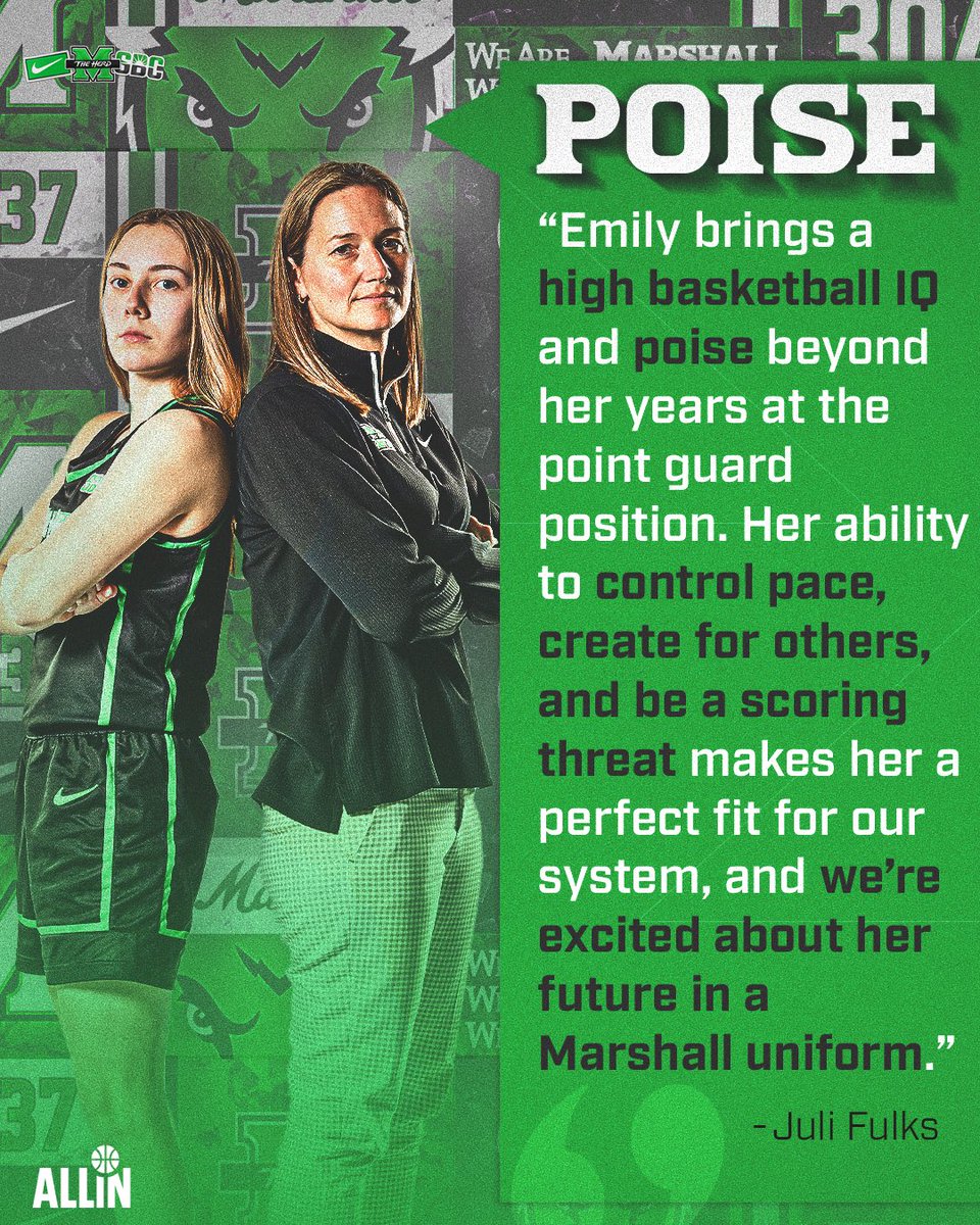 Marshall Women's Basketball (@herdwbb) on Twitter photo “We’re excited about her future in a Marshall uniform.”
- <a href="/Juli_Fulks/">Juli Fulks</a> on <a href="/emily_bratton_/">Emily Bratton</a> 🤝
#ALLIN “We’re excited about her future in a Marshall uniform.”
- <a href="/Juli_Fulks/">Juli Fulks</a> on <a href="/emily_bratton_/">Emily Bratton</a> 🤝
#ALLIN
