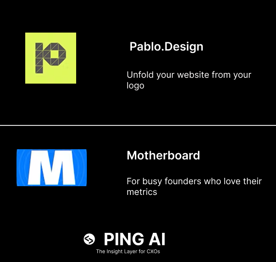 PingAIInsights's tweet photo. Top Product Picks of the Week – by Ping AI
We’ve cut through the noise. This week’s drops? All about SPEED, AUTOMATION, &amp; CREATIVITY — powered by AI.
🌐 Discover:
🔹 Ciro
🔹 CreatifyAI
🔹 Brev
🔹 https://t.co/hkUdVuAUAC
🔹 Motherboard
🔹 Deckspeed https://t.co/hFaMh1vgba