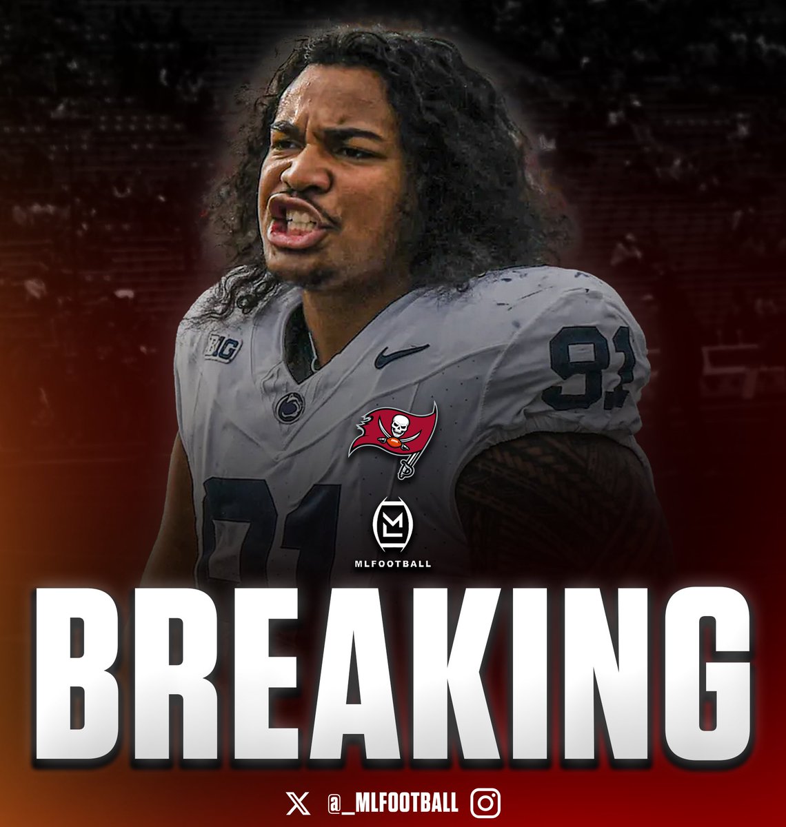 🚨NEWS: Former <a href="/PennStateFball/">Penn State Football</a> DT Dvon Thomas is signing a 3-year deal with the Tampa Bay #Buccaneers, his agent <a href="/DerykGilmore/">Deryk Gilmore</a> of <a href="/Day1SportsEnt/">Day 1 Sports & Entertainment</a> tells <a href="/_MLFootball/">MLFootball</a>.

Thomas was a team captain &amp; pulled a woman out of a burning car while training for the draft.

He is 6’1, 304 lbs.