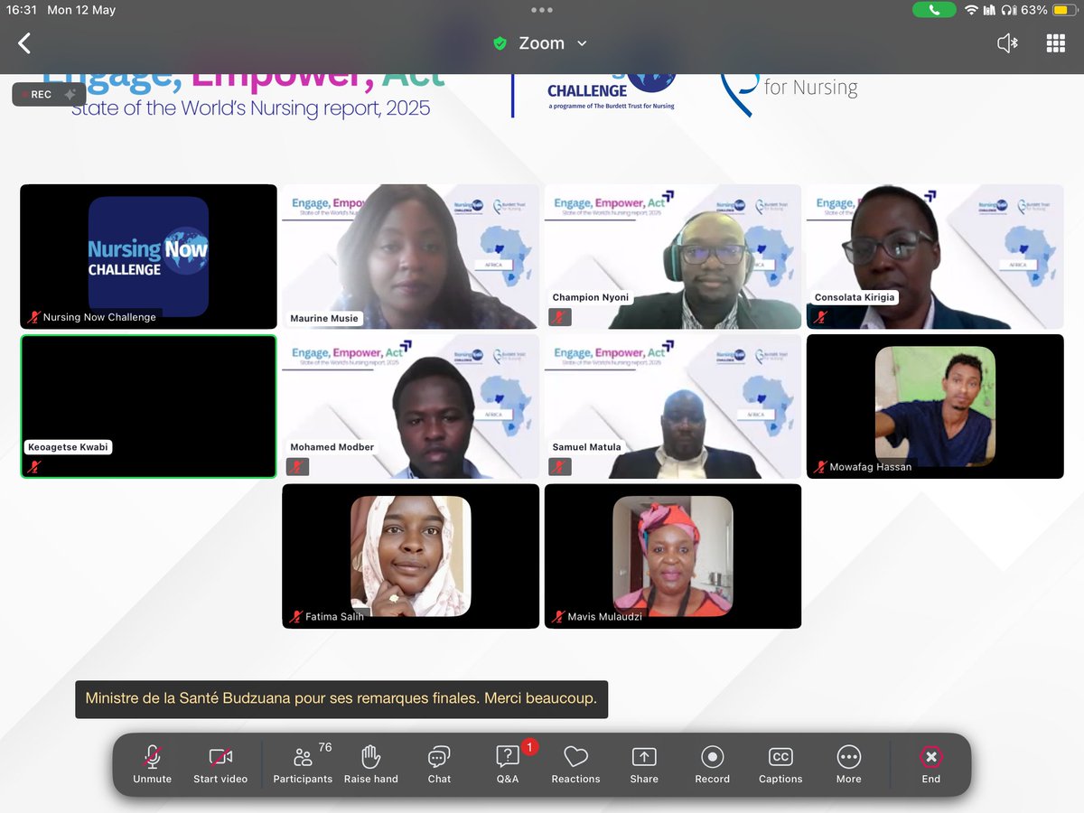 What a great session we've just had  as the #challengerscommittee African Hub celebrating #IND2025 and the launch of the #SoWN2025🥳

<a href="/NursingNow2020/">Nursing Now Challenge</a>
<a href="/BurdettTrust/">Burdett Trust 💙</a>