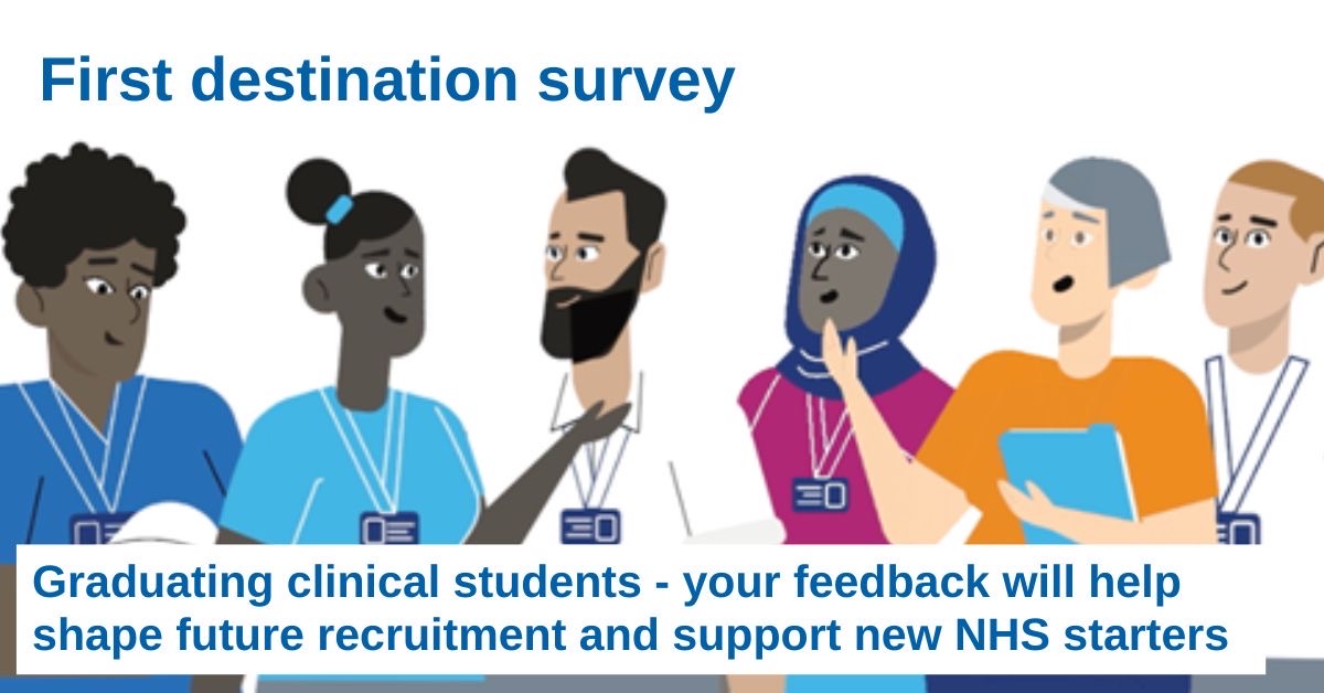 Your first NHS role matters - &amp; your opinion does too!

Final-year #AHP, #Pharmacy &amp; #HealthcareScience students
📝 Fill out the First Destination Survey
💡 Help improve the transition from study to practice ⏳ Takes 10 minutes
👉 tinyurl.com/4ytnp7h6
#NHSWorkforce #NHSCareers