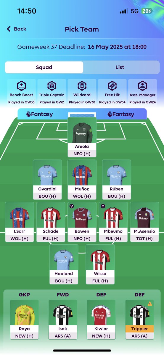 Bus team for 37 

11 homes games. 

Think I’m going roll and then have 2FT for 38

#FPL
