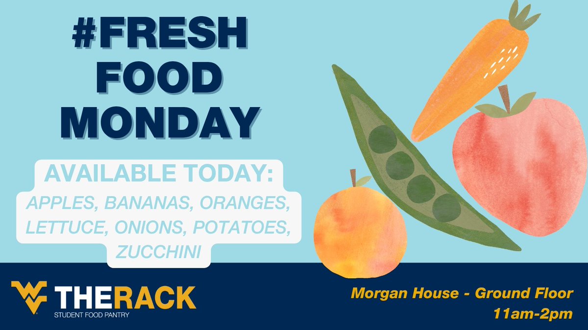 Fresh Produce is available today from 11am-2pm! Stop by and get some while supplies last.

#FreshFoodMonday