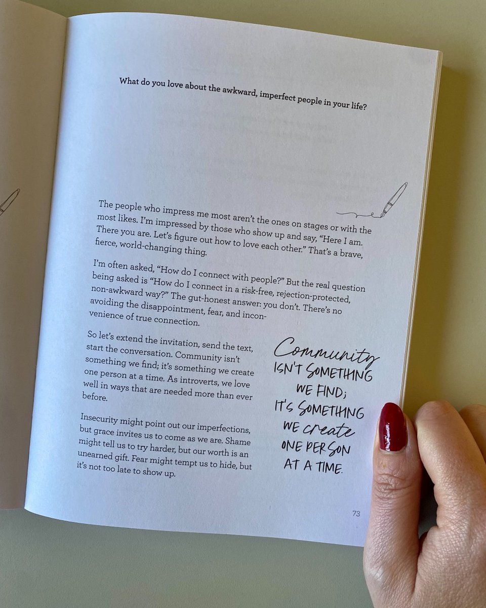 "Community isn't something we find, it's something we create, one person at a time." - Holley Gerth, Introvert by Design How do you find community?