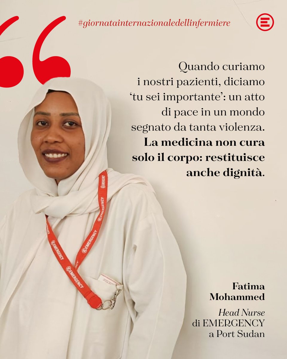 Grazie a tutti gli infermieri e le infermiere di EMERGENCY e del mondo che, con la loro presenza, incarnano il senso più profondo della cura e dell’umanità. #infermieri #giornatainternazionaledellinfermiere